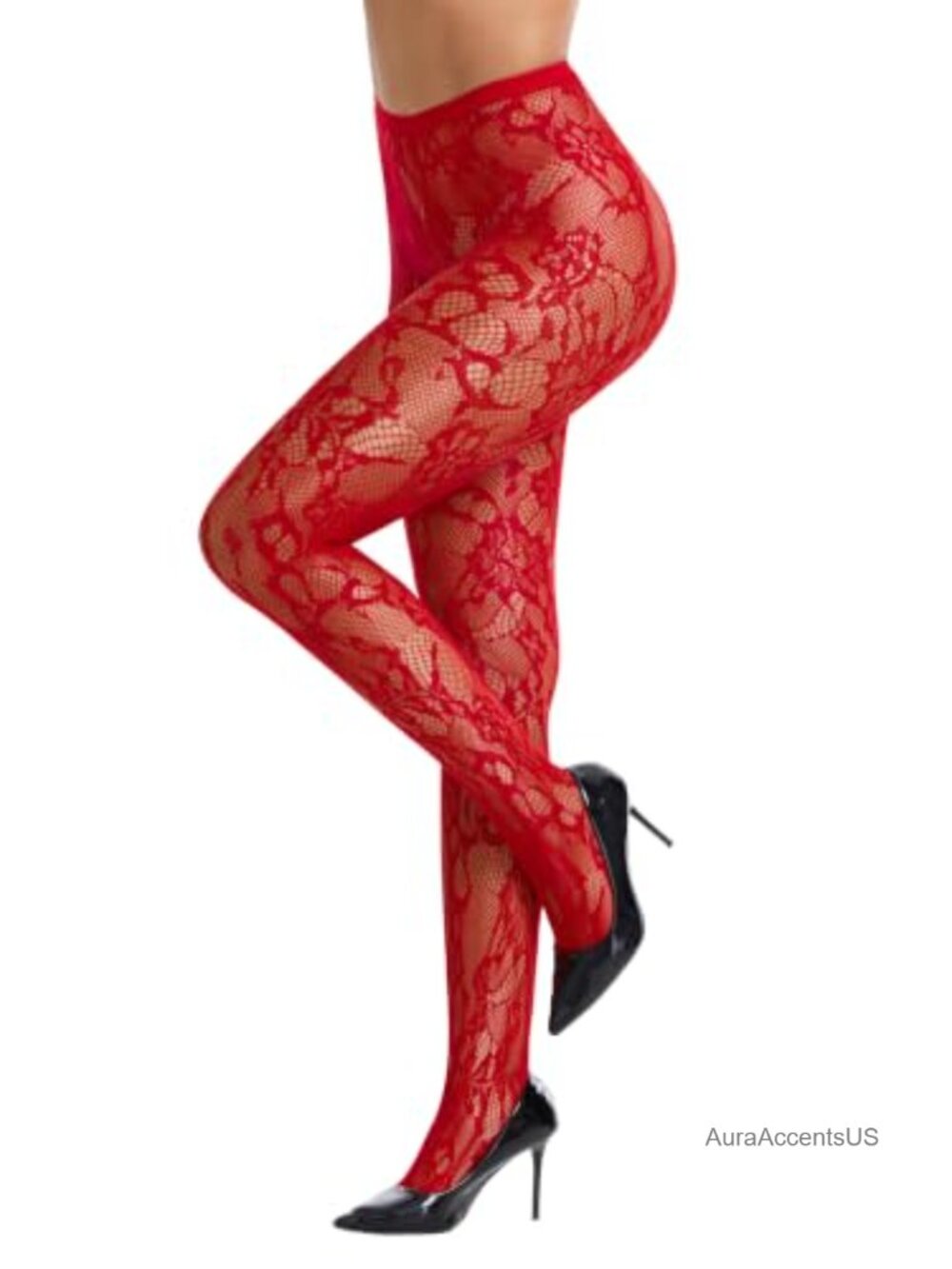 Lace Floral Fishnet Tights for Women Sheer Patterned Pantyhose